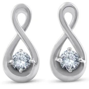 1 3/4ct Diamond Knot Studs Petite 14k White Gold