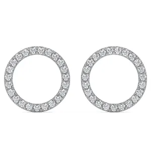 1/4Ct Circle Diamond Earrings in White, Yellow, or Rose Gold Lab Grown