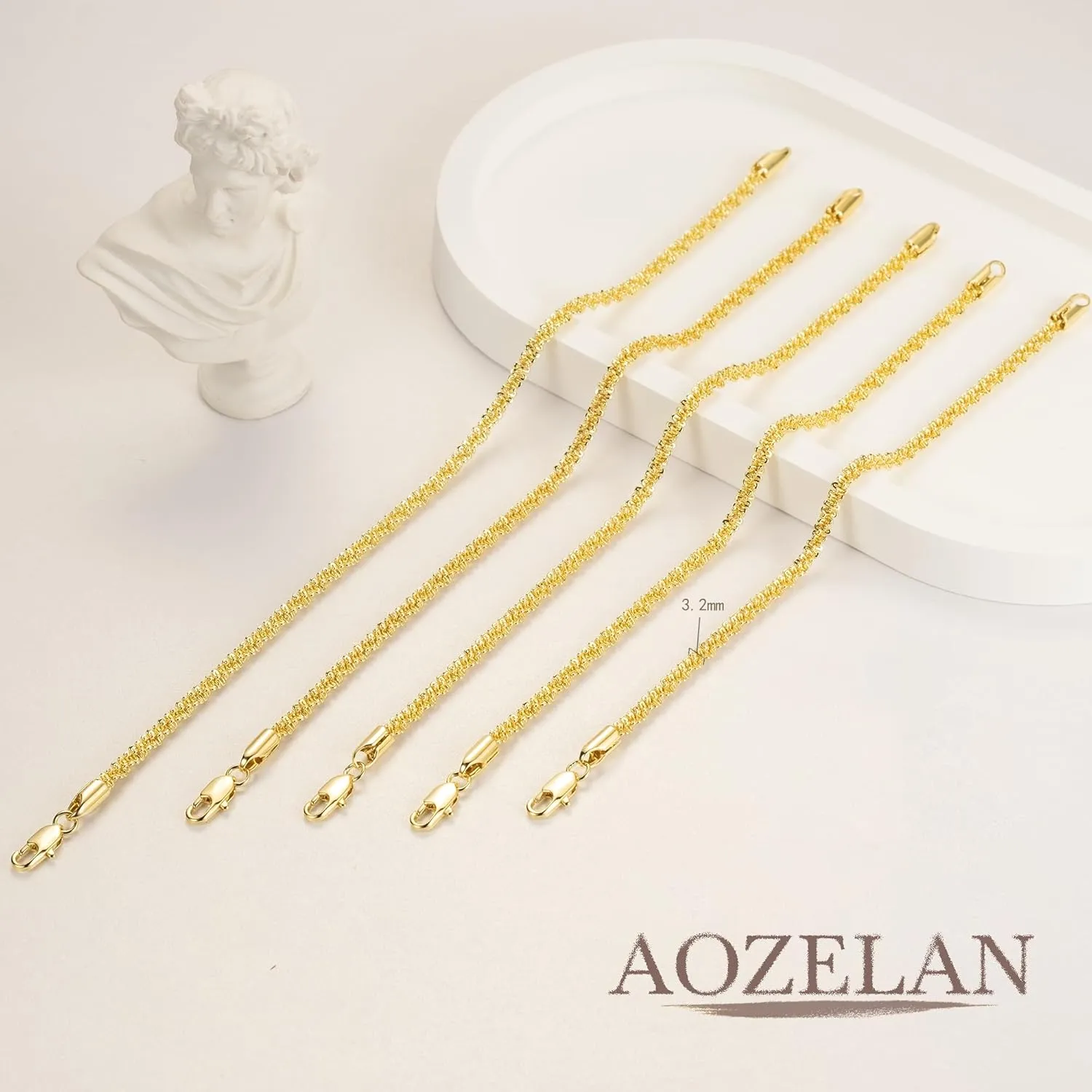 14K Gold Bracelets for Women Bracelet for Men Gold Chain Bracelets Womens Starry Rope Design Gifts for Women 6.5-9 Inches