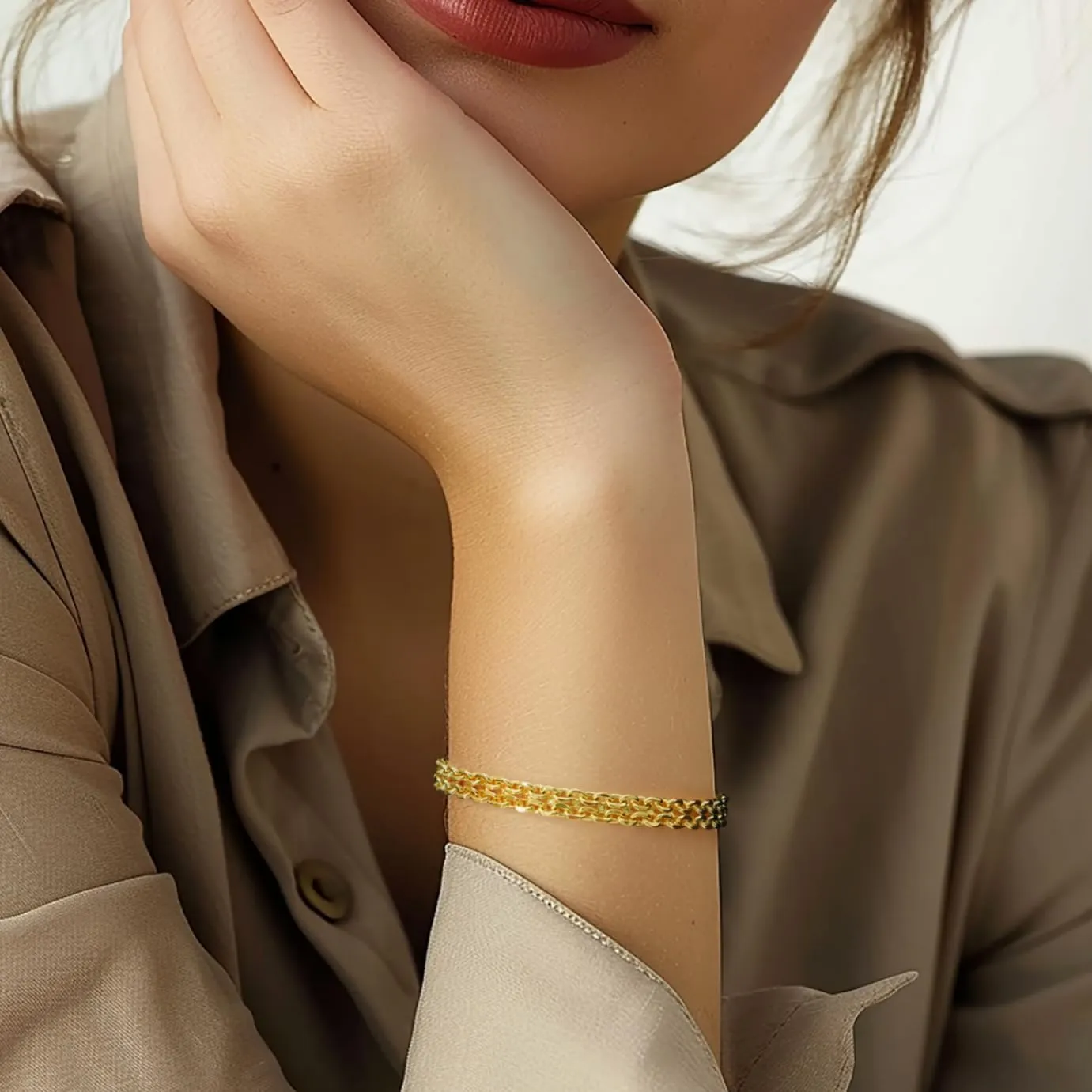 14k Gold Bracelets for Women Bracelets for Men Mesh Chain Bracelet Gold Bracelet Stack Ideal for Gifts for Women & Men 6.5/7/7.5/8/9 in