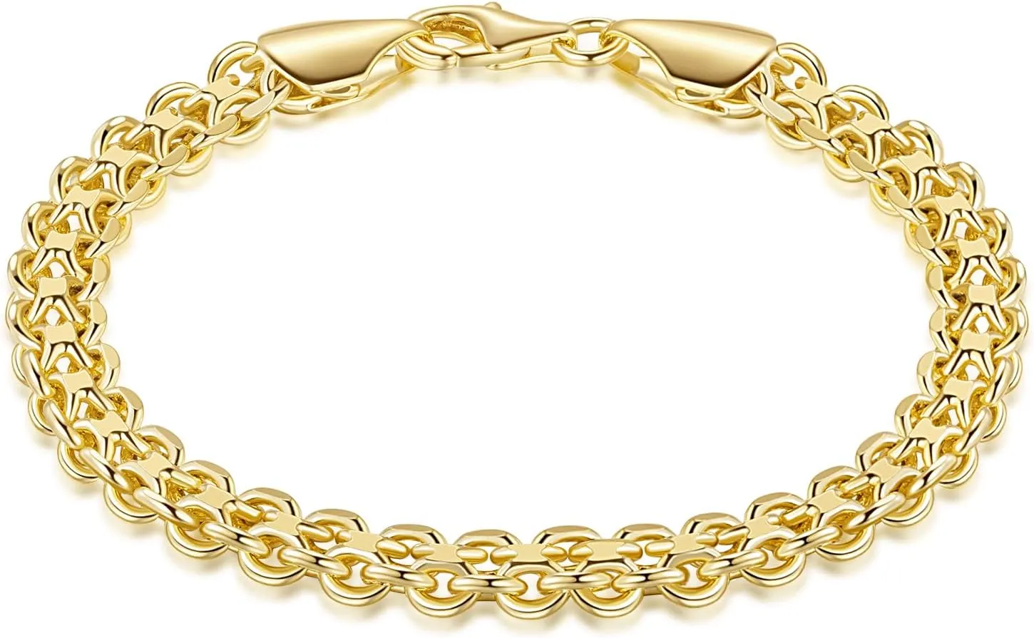 14k Gold Bracelets for Women Bracelets for Men Mesh Chain Bracelet Gold Bracelet Stack Ideal for Gifts for Women & Men 6.5/7/7.5/8/9 in