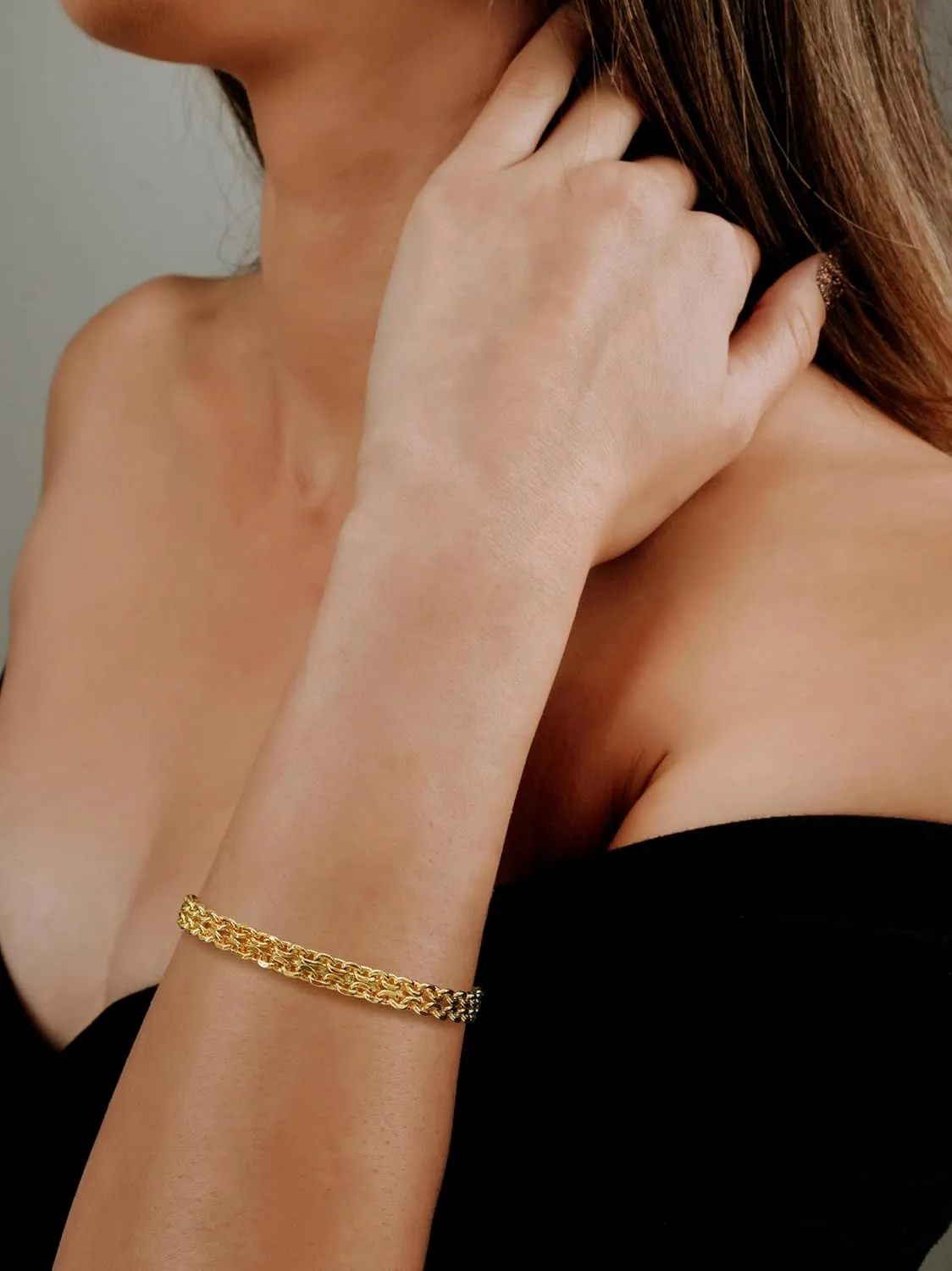14k Gold Bracelets for Women Bracelets for Men Mesh Chain Bracelet Gold Bracelet Stack Ideal for Gifts for Women & Men 6.5/7/7.5/8/9 in