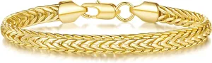 14K Gold Bracelets for Women Mens bracelet Link Foxtail 14K Gold Chain Bracelets for Women Trendy Dainty Bracelets for women 6.5-9in
