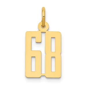 14K Gold Polished Elongated Charm with Laser-Cut Detailing Small
