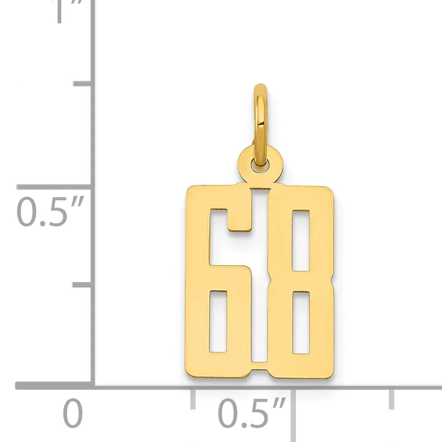 14K Gold Polished Elongated Charm with Laser-Cut Detailing Small