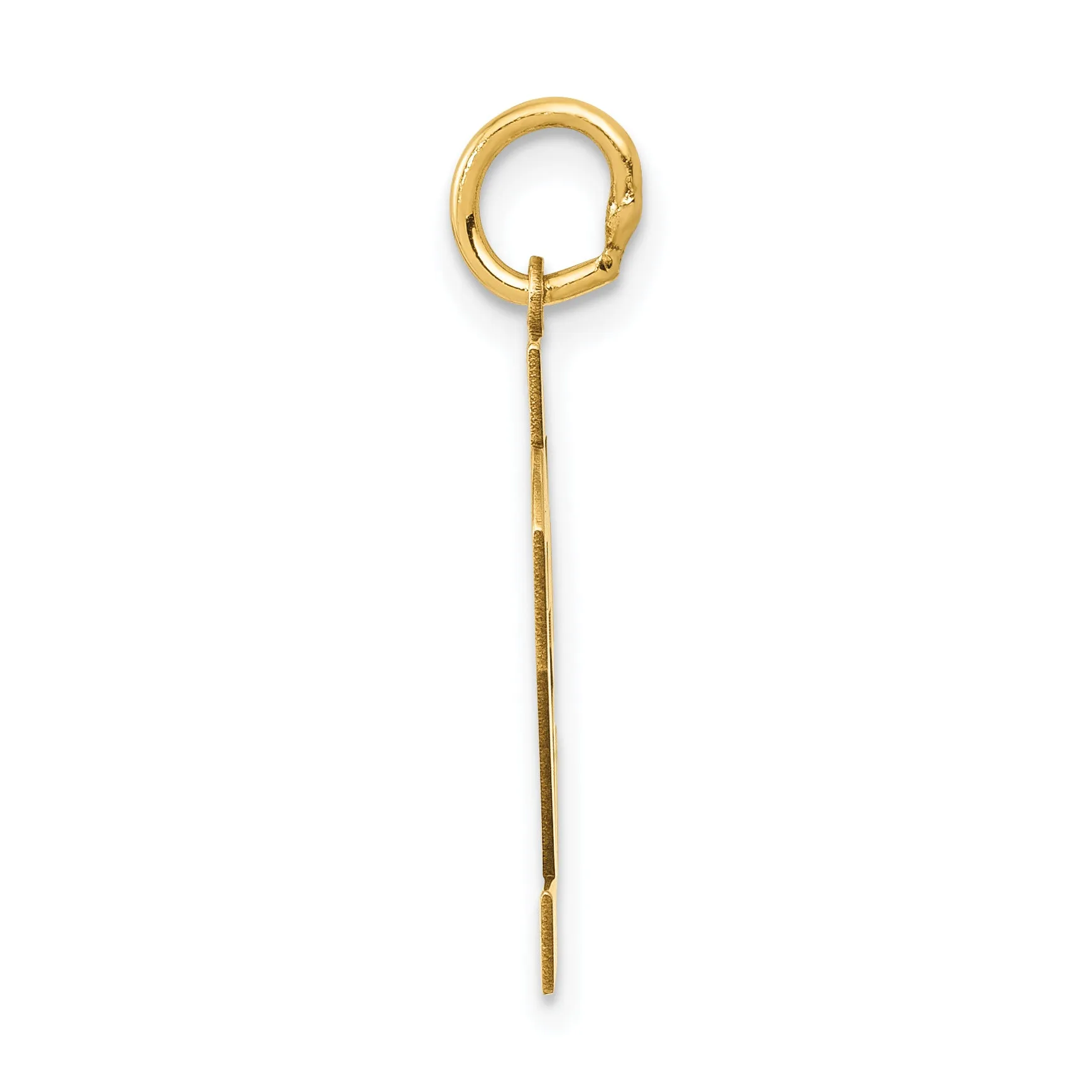 14K Gold Polished Number 82 Charm with Laser Cut Finish