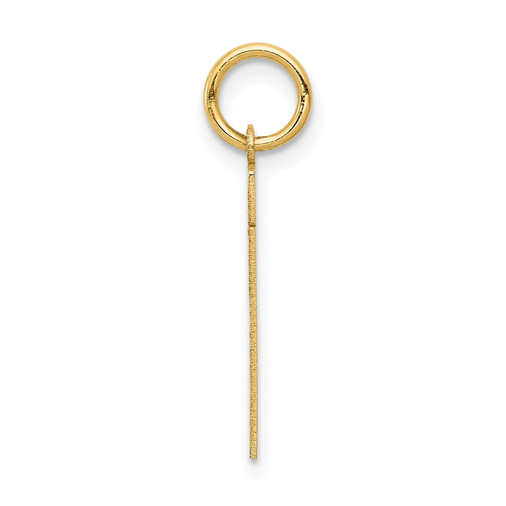 14K Gold Small Satin Number 21 Charm with Brushed Finish