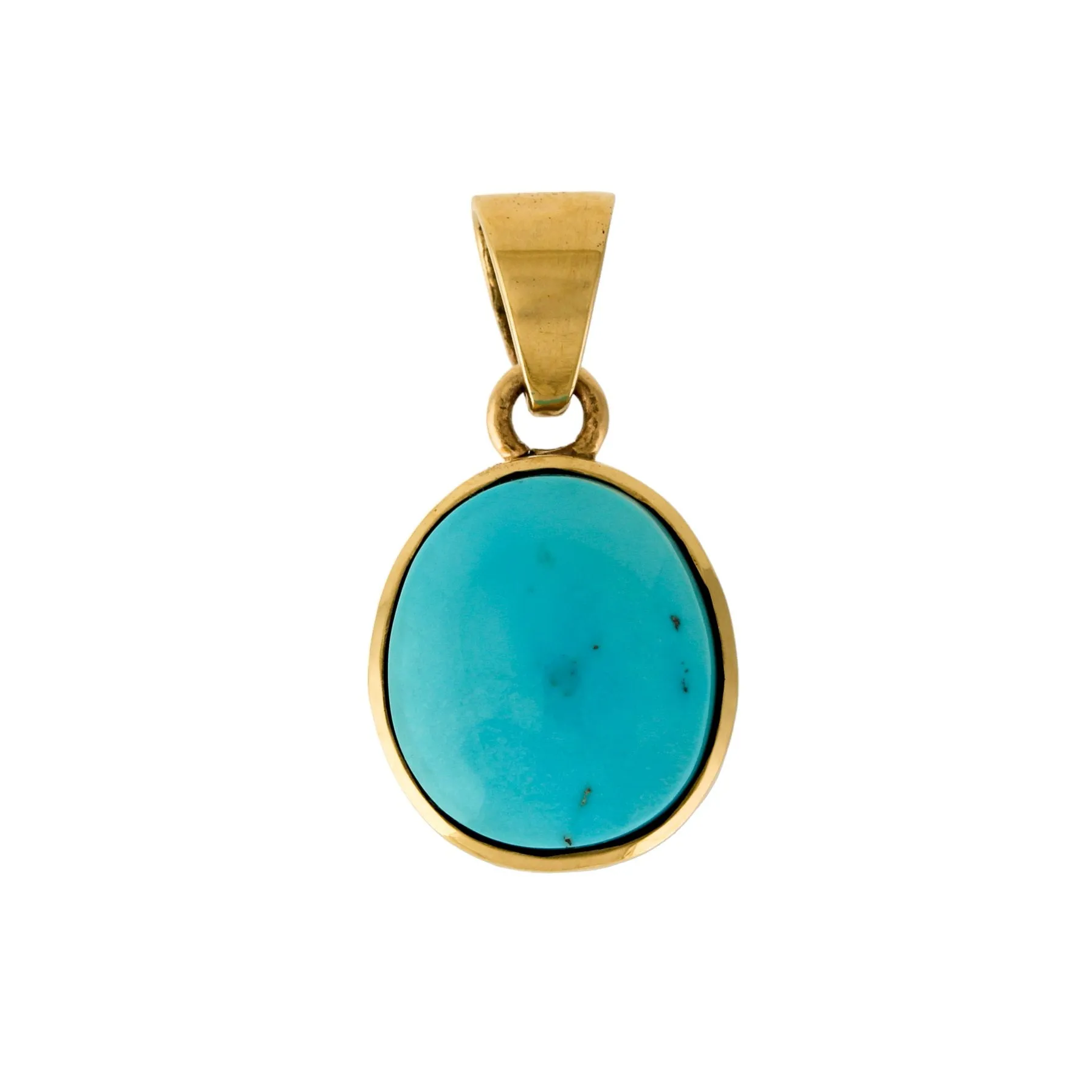 14k Gold x Sky Blue Egyptian Turquoise Pendant
