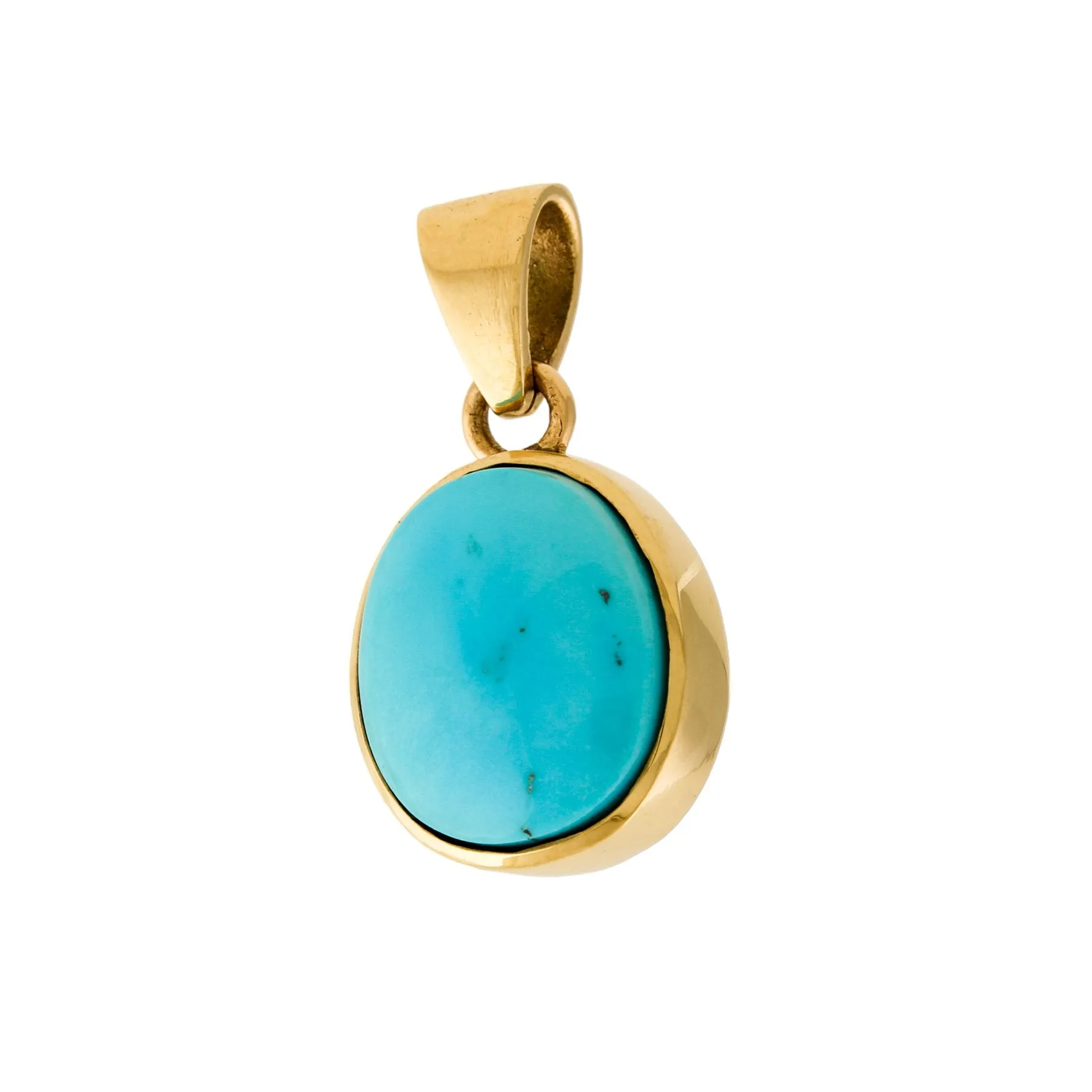 14k Gold x Sky Blue Egyptian Turquoise Pendant
