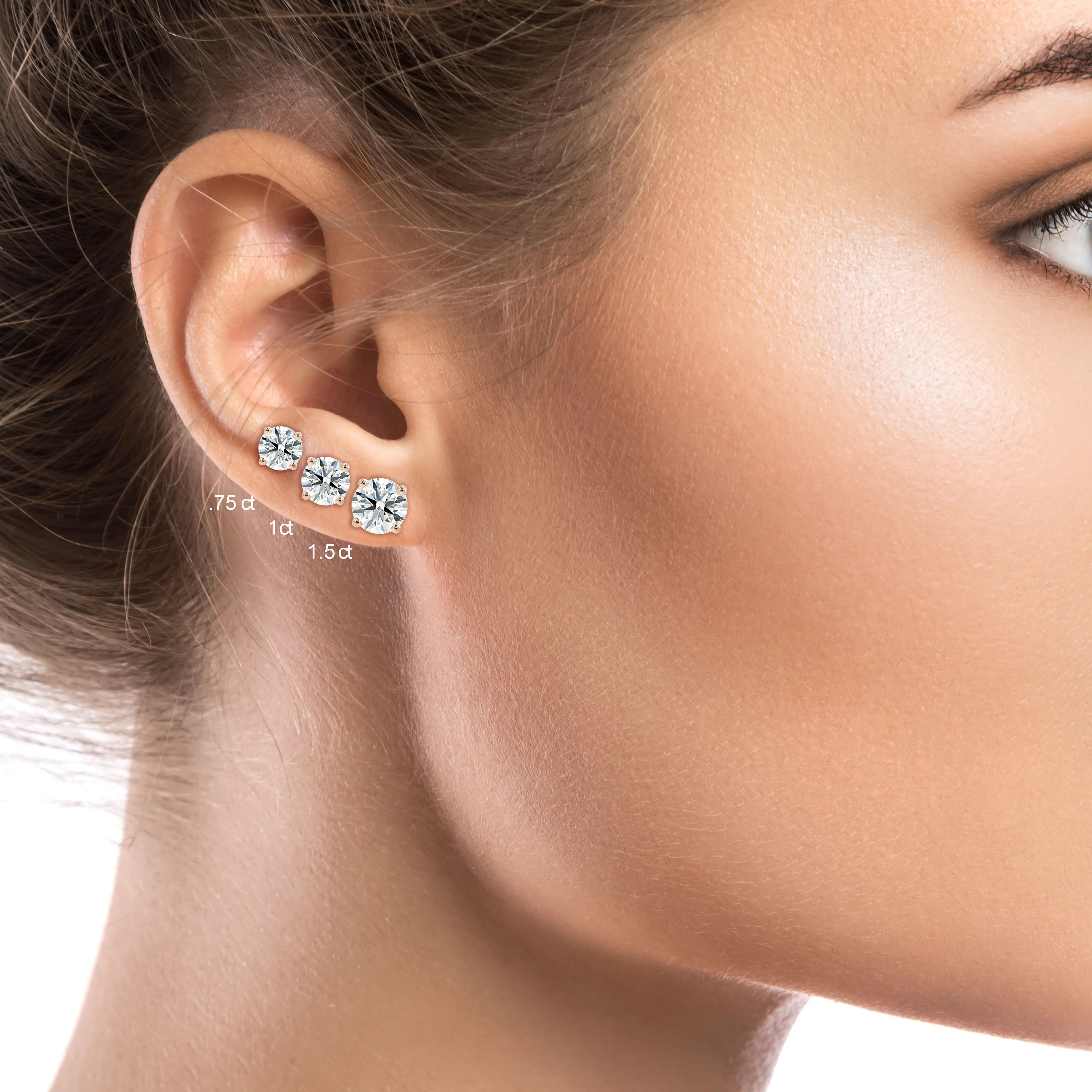 14k Rose Gold 4-prong Round Brilliant Diamond Stud Earrings (0.32 Ct. T.w., Si1-si2 Clarity, J-k Color)