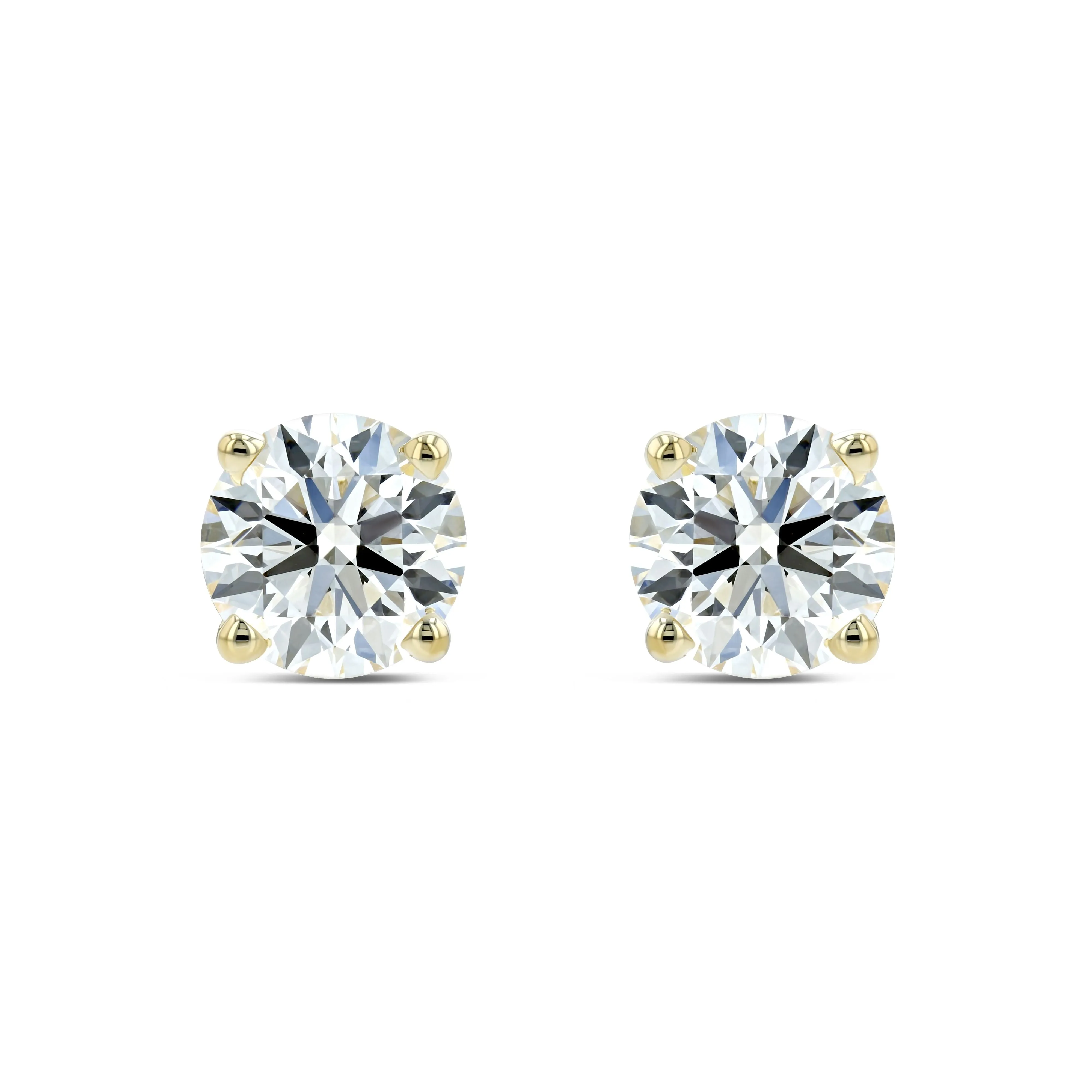 14k Yellow Gold 4-prong Round Brilliant Diamond Stud Earrings (0.52 Ct. T.w., Si1-si2 Clarity, J-k Color)