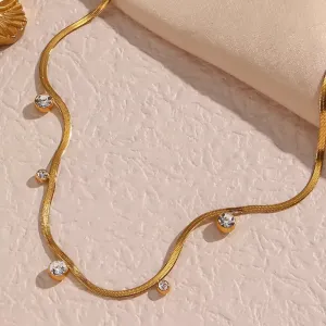 18 kt Snake Chain with Zircons, Avery