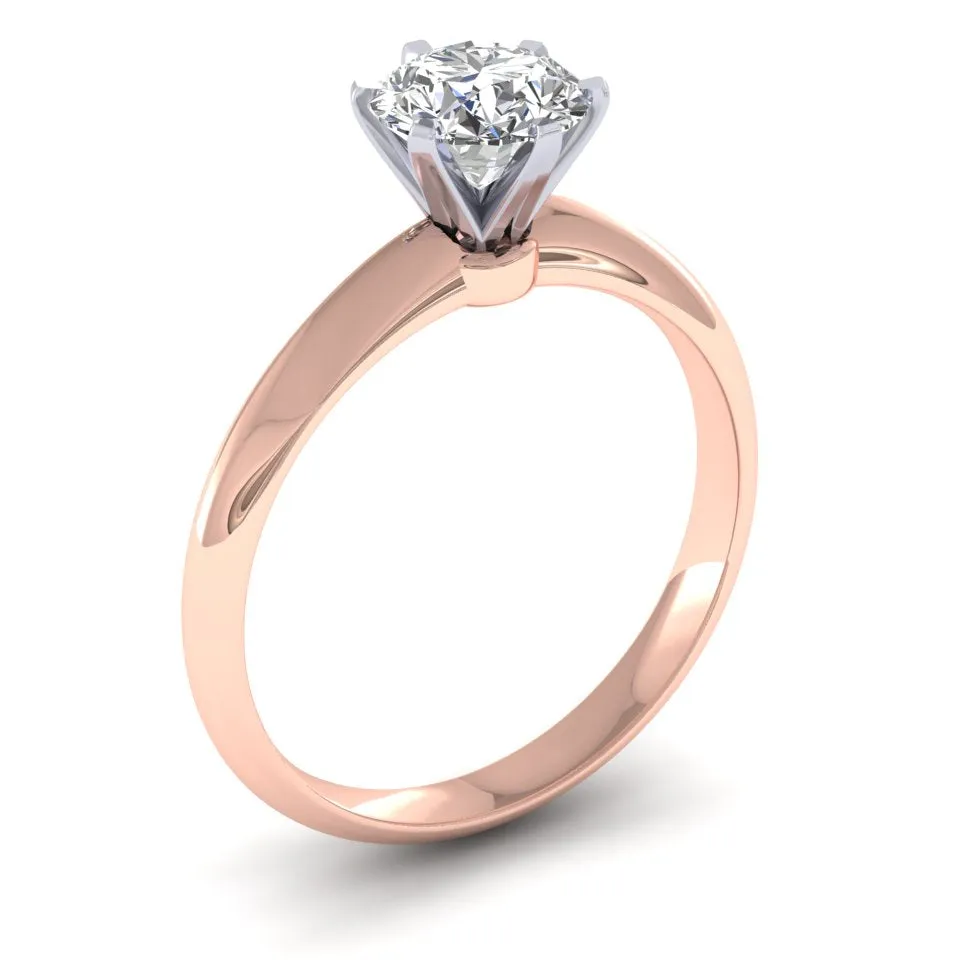 18ct White Gold Tiffany Style 1.30ct Diamond Solitaire Engagement Ring H/Si. 18ct Rose, Yellow or White Gold.