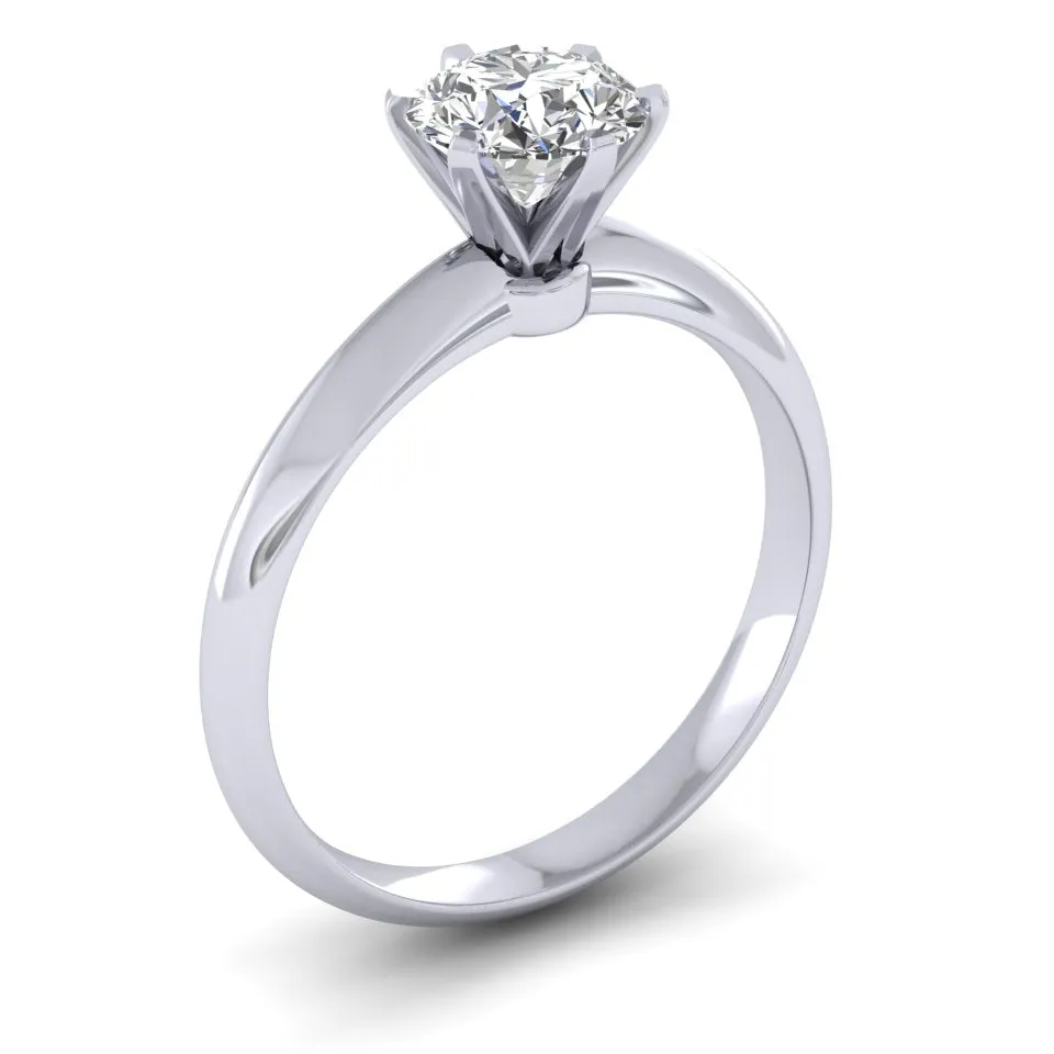 18ct White Gold Tiffany Style 1.30ct Diamond Solitaire Engagement Ring H/Si. 18ct Rose, Yellow or White Gold.