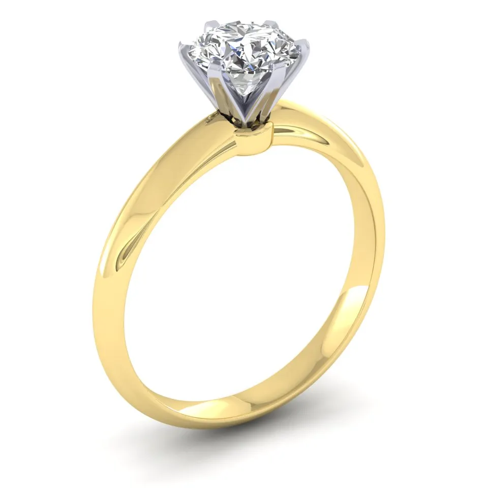 18ct White Gold Tiffany Style 1.30ct Diamond Solitaire Engagement Ring H/Si. 18ct Rose, Yellow or White Gold.