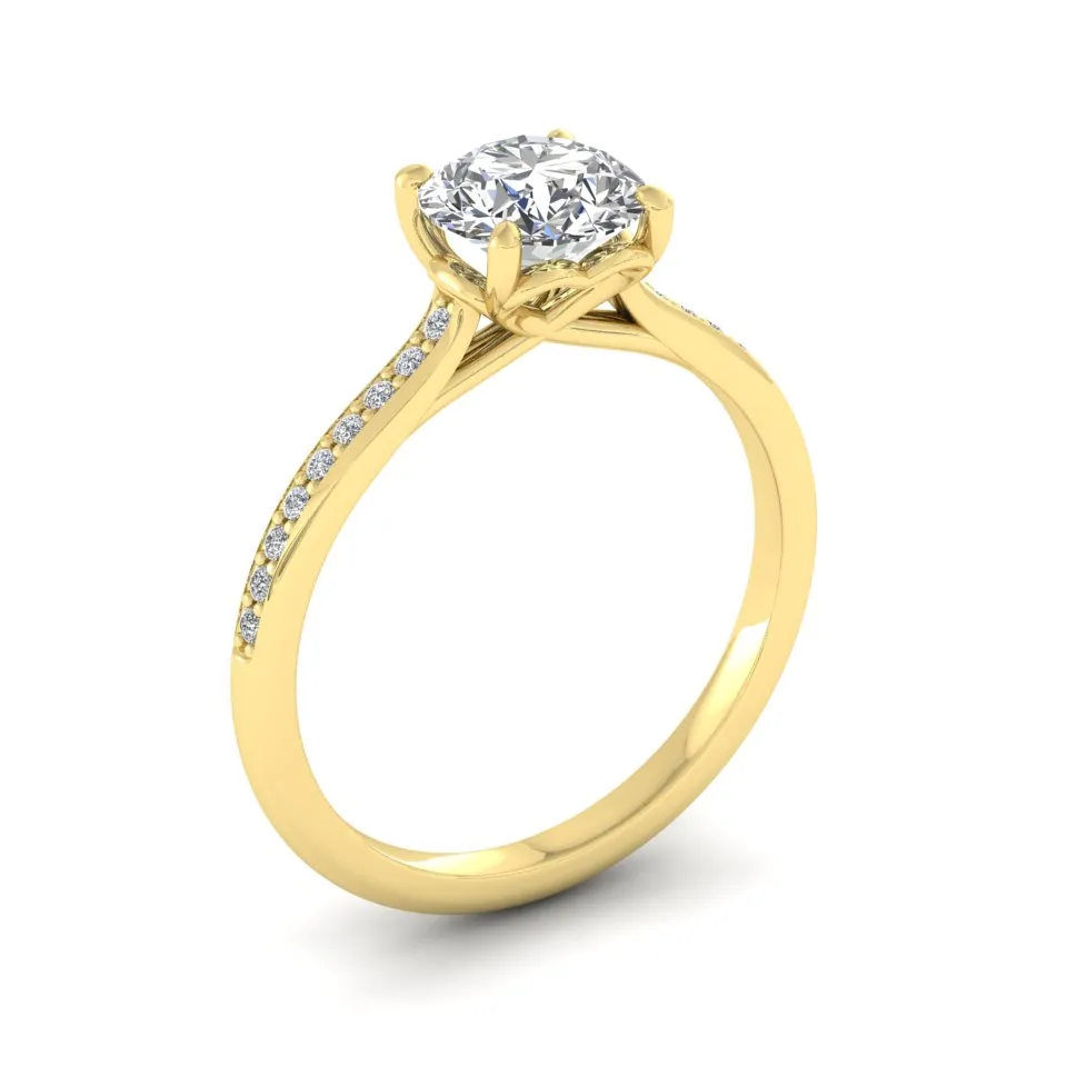 18ct Yellow Gold 1.20ct Diamond 'Forever' Solitaire Engagement Ring.