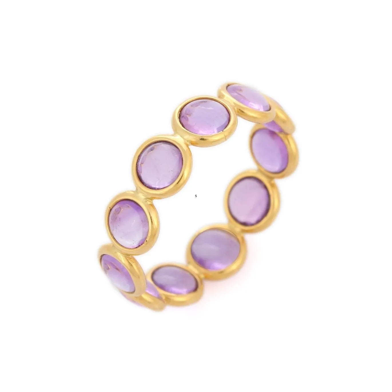 18K Gold Amethyst Eternity Band
