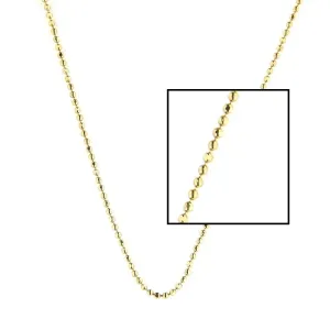 18K Solid Gold Yellow Gold Mini Diamond Cut Beads Chain