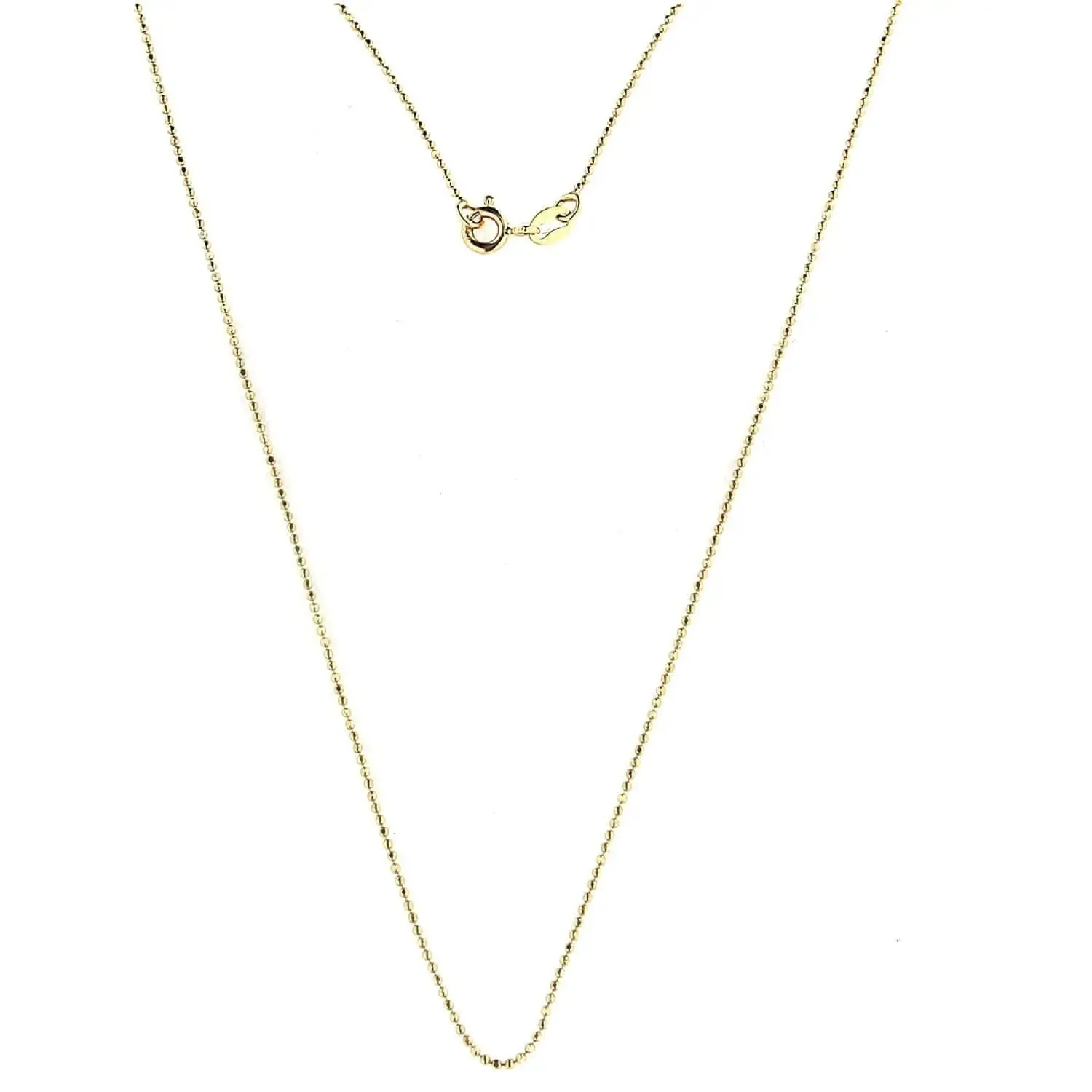 18K Solid Gold Yellow Gold Mini Diamond Cut Beads Chain