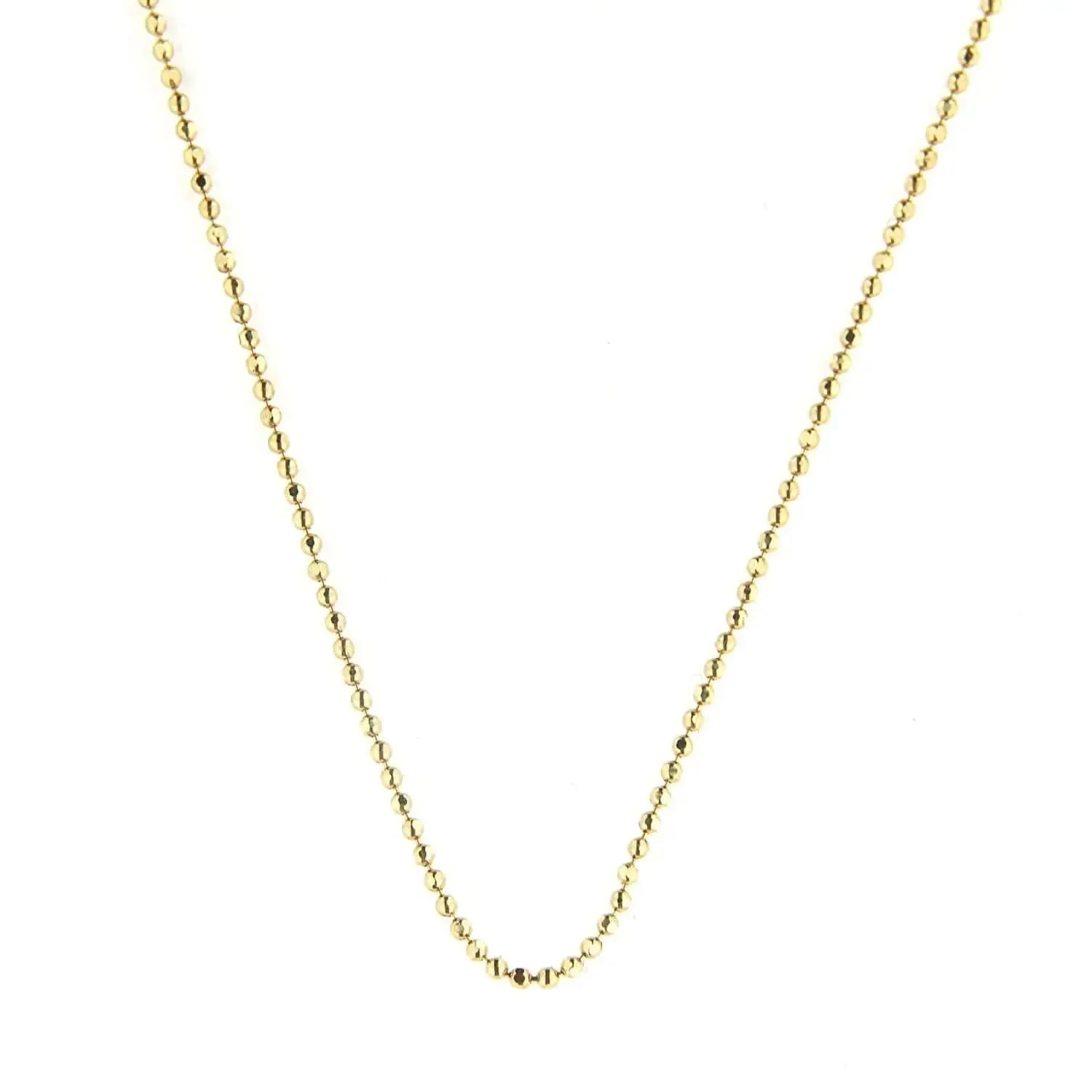 18K Solid Gold Yellow Gold Mini Diamond Cut Beads Chain