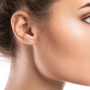 18k White Gold 3-prong Round Brilliant Diamond Stud Earrings (1 Ct. T.w., Si1-si2 Clarity, J-k Color)