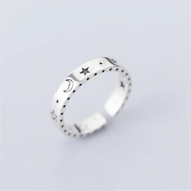 2 layered black Minimalist Thin Circle Gem Rings