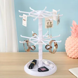 2-Tier Rotating Jewelry Display Organizer – Spacious & Stylish Storage
