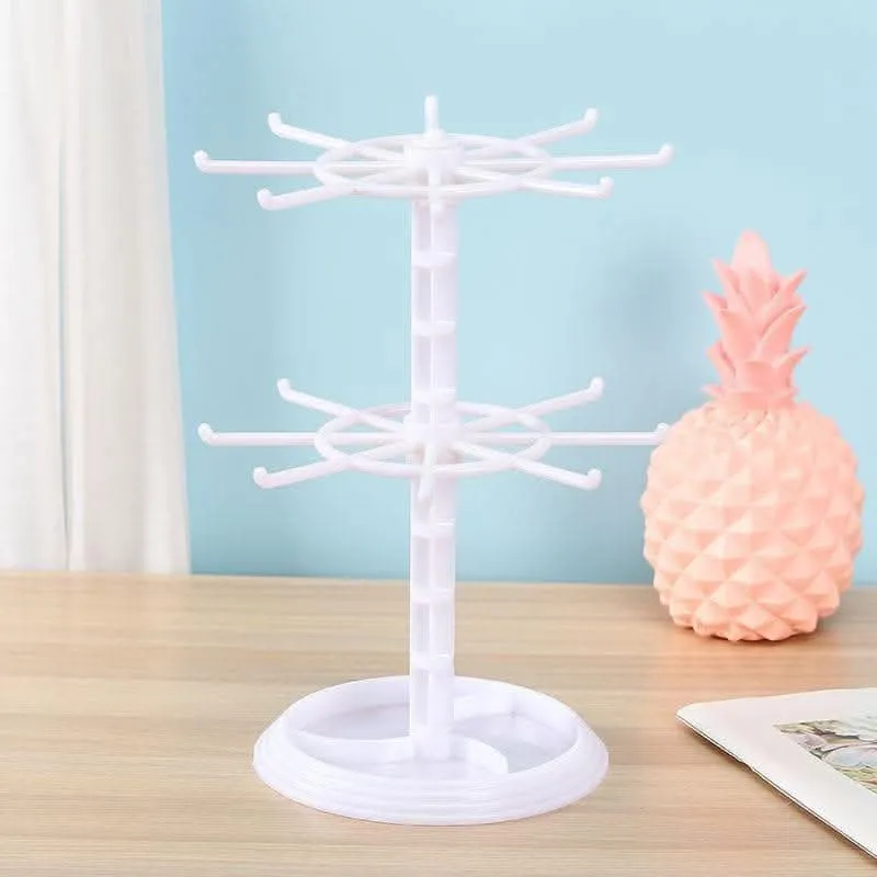 2-Tier Rotating Jewelry Display Organizer – Spacious & Stylish Storage