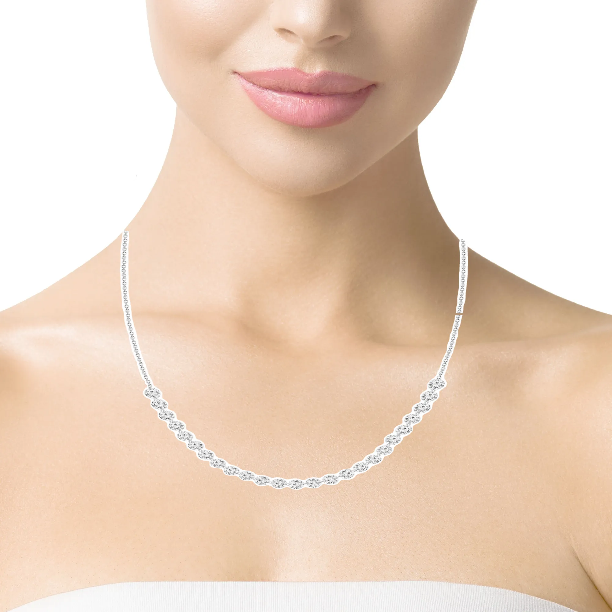 25 Floating Diamond Solitaire Necklace