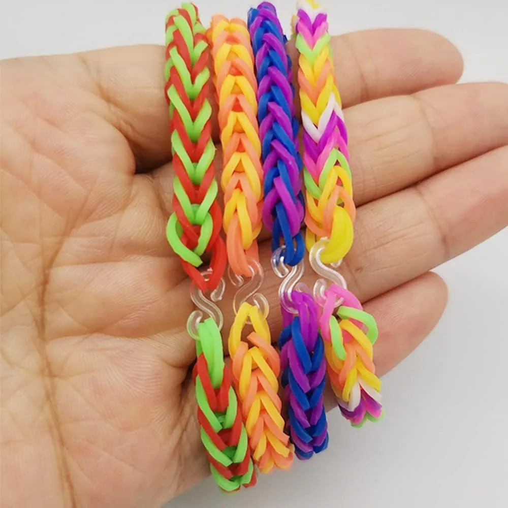500 Pack S Clips Loom Rubber Bands Clips Plastic Connectors Refills Clips for Loom Bracelets DIY Bracelet Making Loom Band (Transparent)