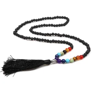 6mm Natural Volcanic Stone 8mm Chakra Beaded