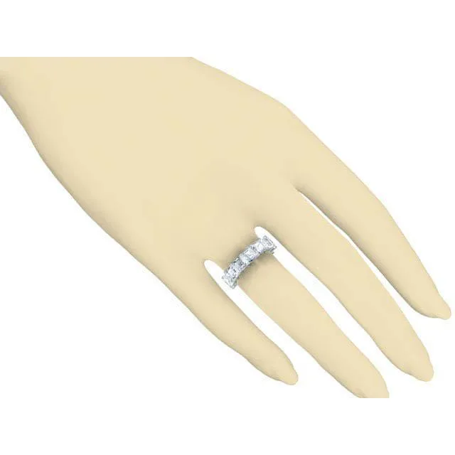 7.00 cttw Asscher Cut Shared Prong Diamond Eternity Band