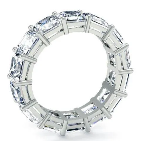 7.00 cttw Asscher Cut Shared Prong Diamond Eternity Band