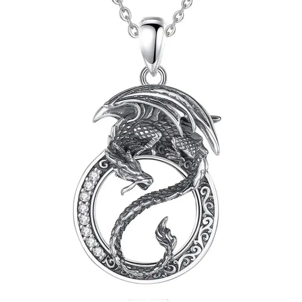 .925 Sterling Silver Dragon Necklaces