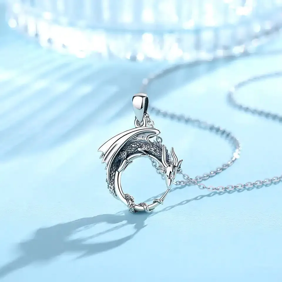 .925 Sterling Silver Dragon Necklaces