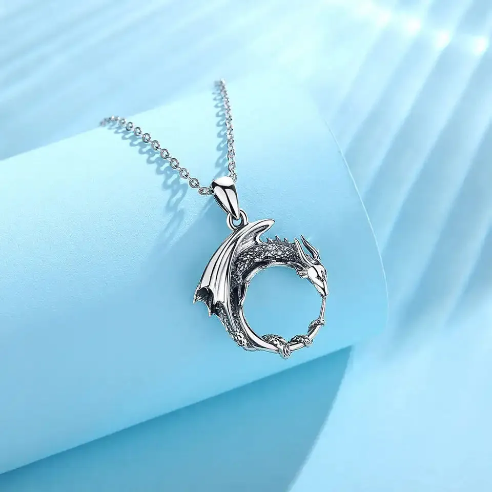 .925 Sterling Silver Dragon Necklaces