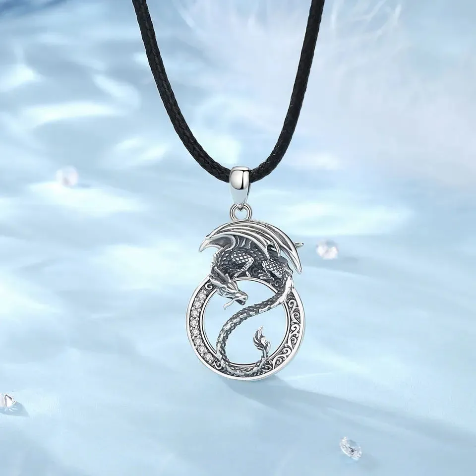 .925 Sterling Silver Dragon Necklaces