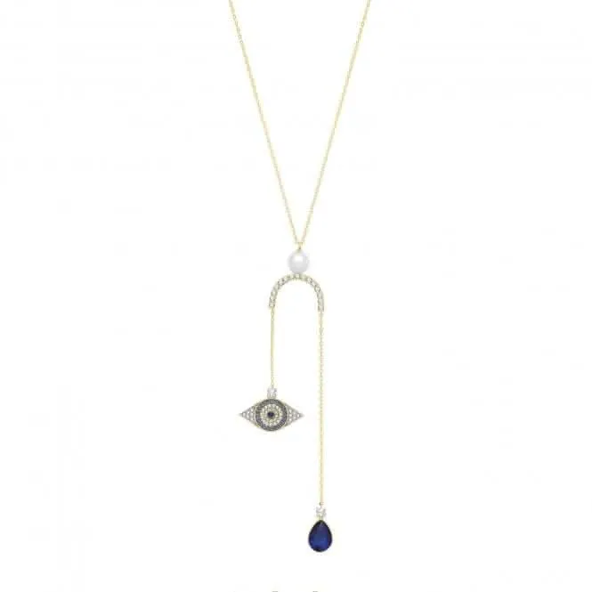 9ct Yellow Gold Evil Eye Necklace With Pearl NK428
