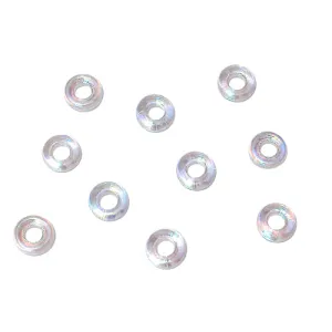 9mm Clear Crystal AB Glass Rings / 100 Pack / 9mm OD - 3mm ID / Czech glass beads