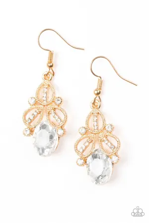 A CROWN Pleaser Gold Paparazzi Earrings