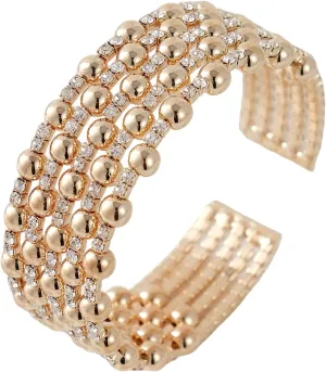 ABJFJE Fashion 18K Gold Plated Wide Chunky Gold Cuff Bracelets for Women Exaggerated Metal Punk Wrist Wrap Bangles Bracelet for Women Jewelry Gift