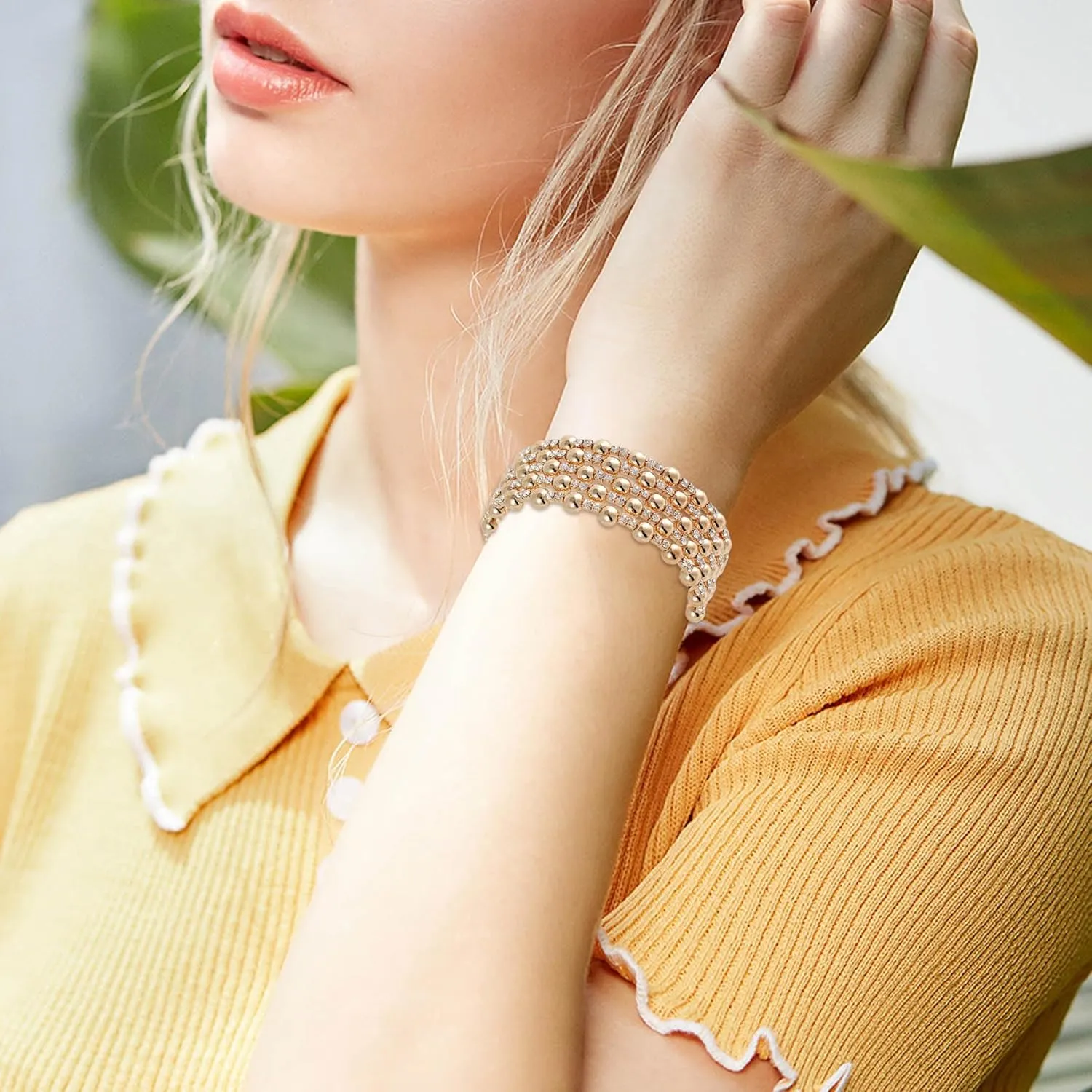 ABJFJE Fashion 18K Gold Plated Wide Chunky Gold Cuff Bracelets for Women Exaggerated Metal Punk Wrist Wrap Bangles Bracelet for Women Jewelry Gift
