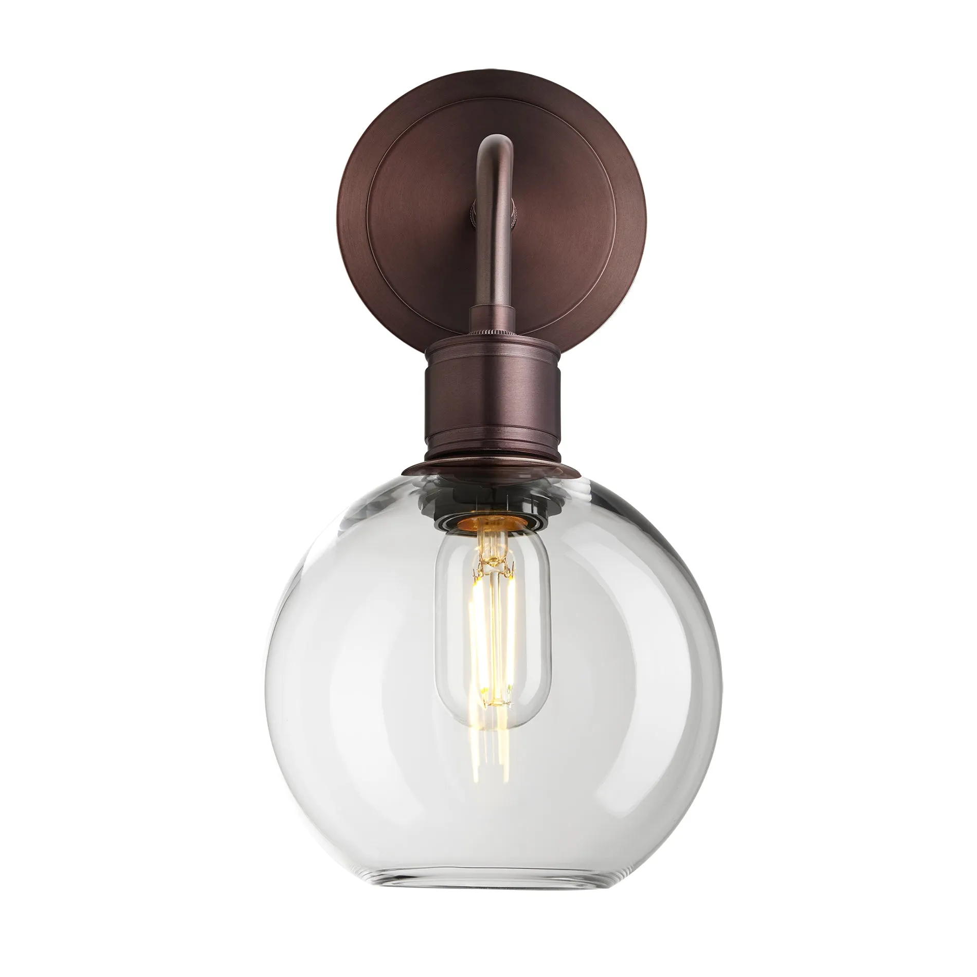 Albany Glass Globe Single Wall Light - 7 Inch - Clear