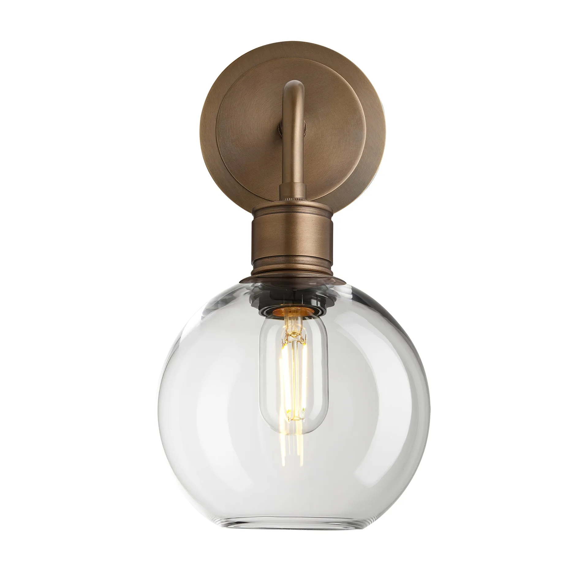 Albany Glass Globe Single Wall Light - 7 Inch - Clear