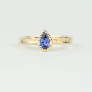 Alice - Tanzanite Teardrop Gold Storybook Ring