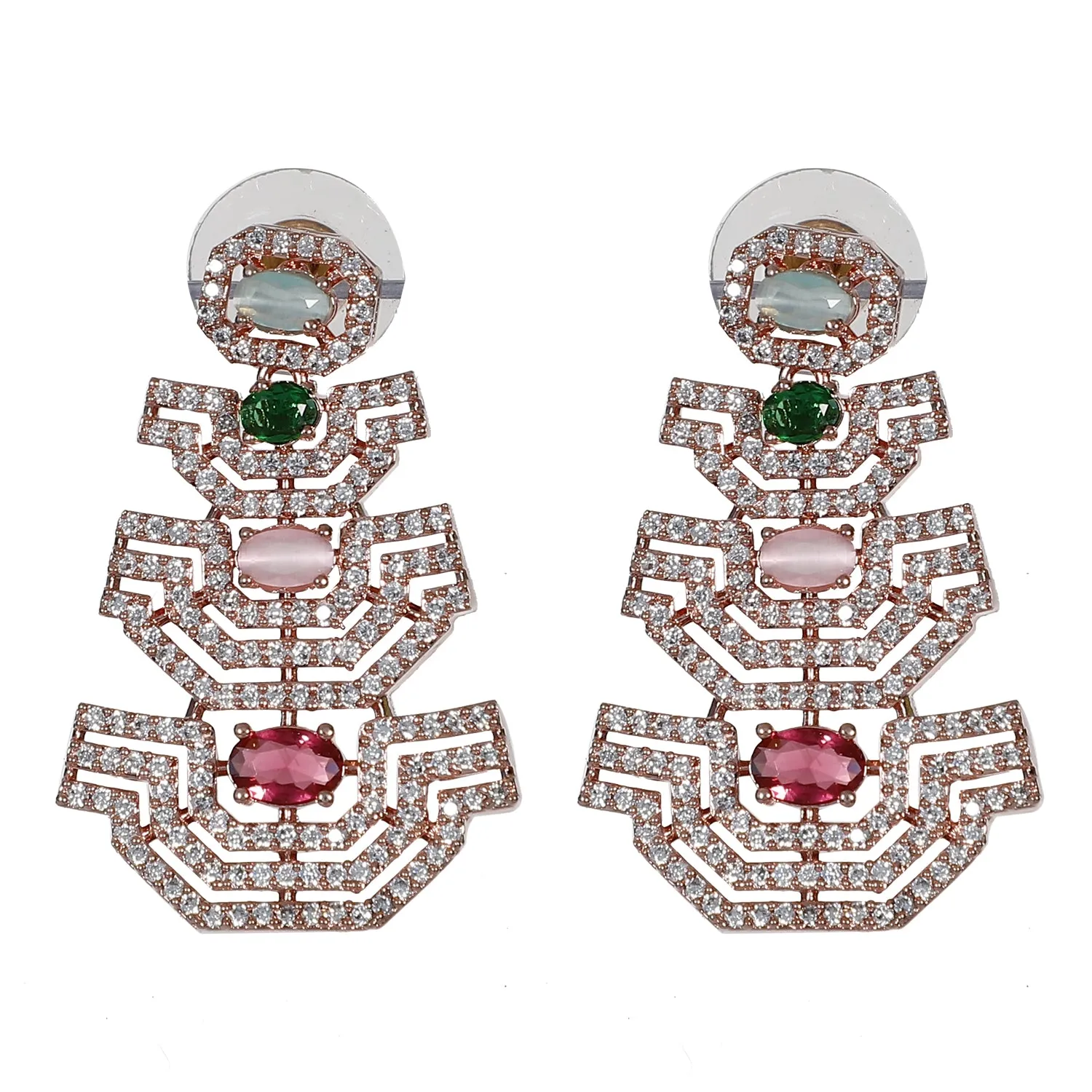 American Diamond Multicolor Choker Necklace Set