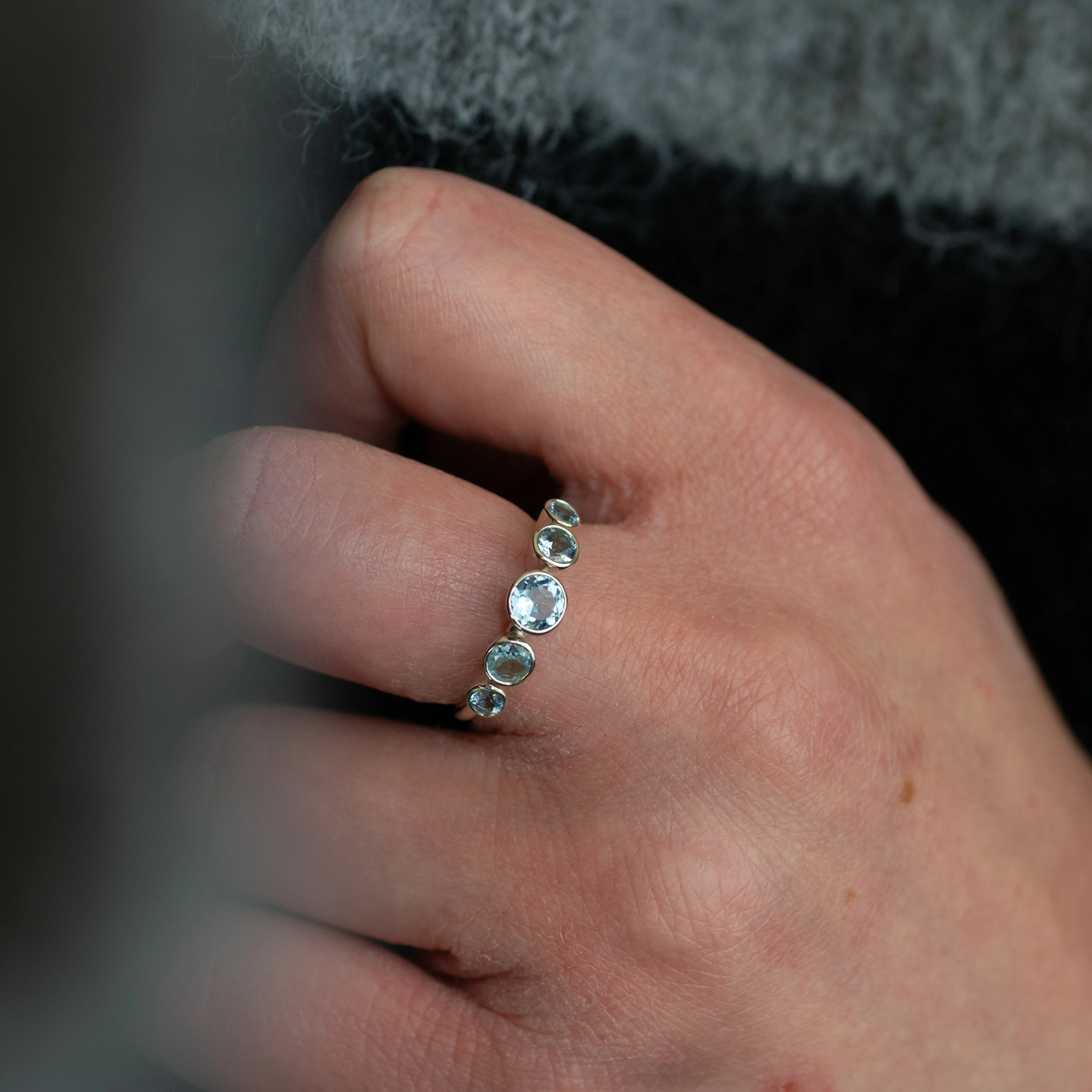 Aquamarine White Gold Power Ring