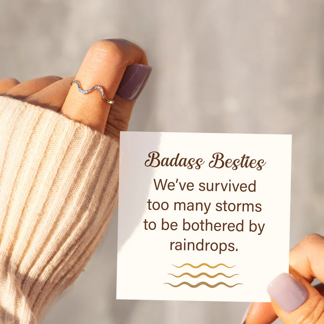 Badass Besties Matching Minimalist Wave Rings