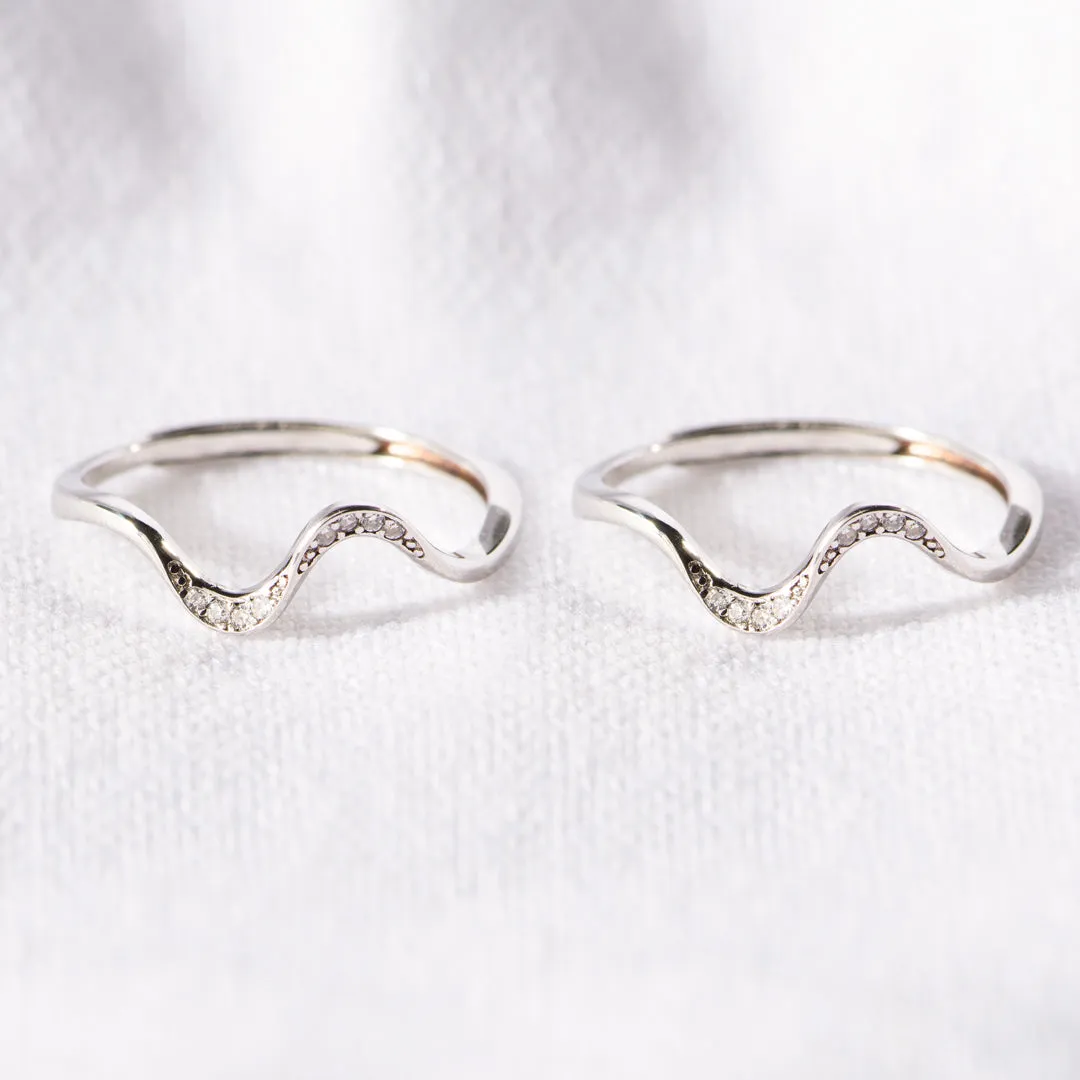 Badass Besties Matching Minimalist Wave Rings
