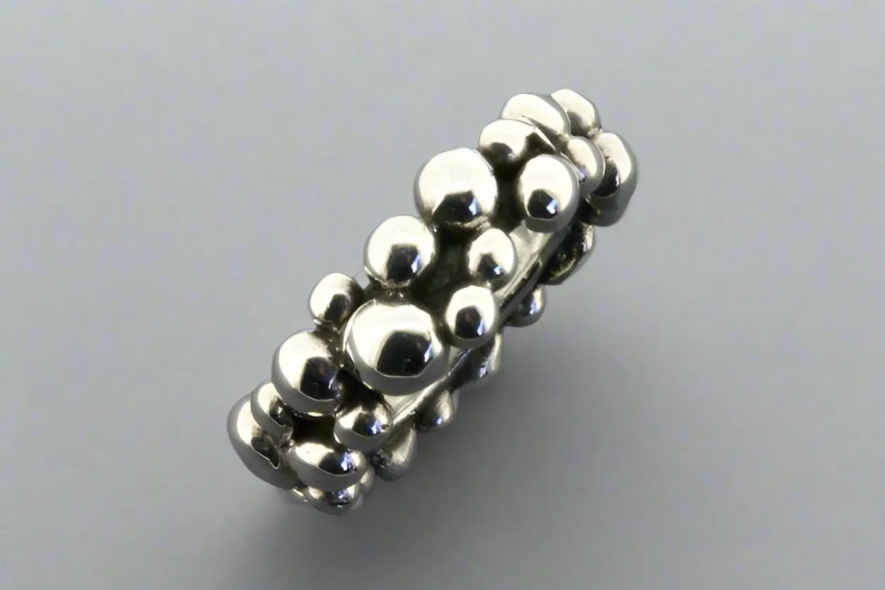 Beaded band - sterling silver